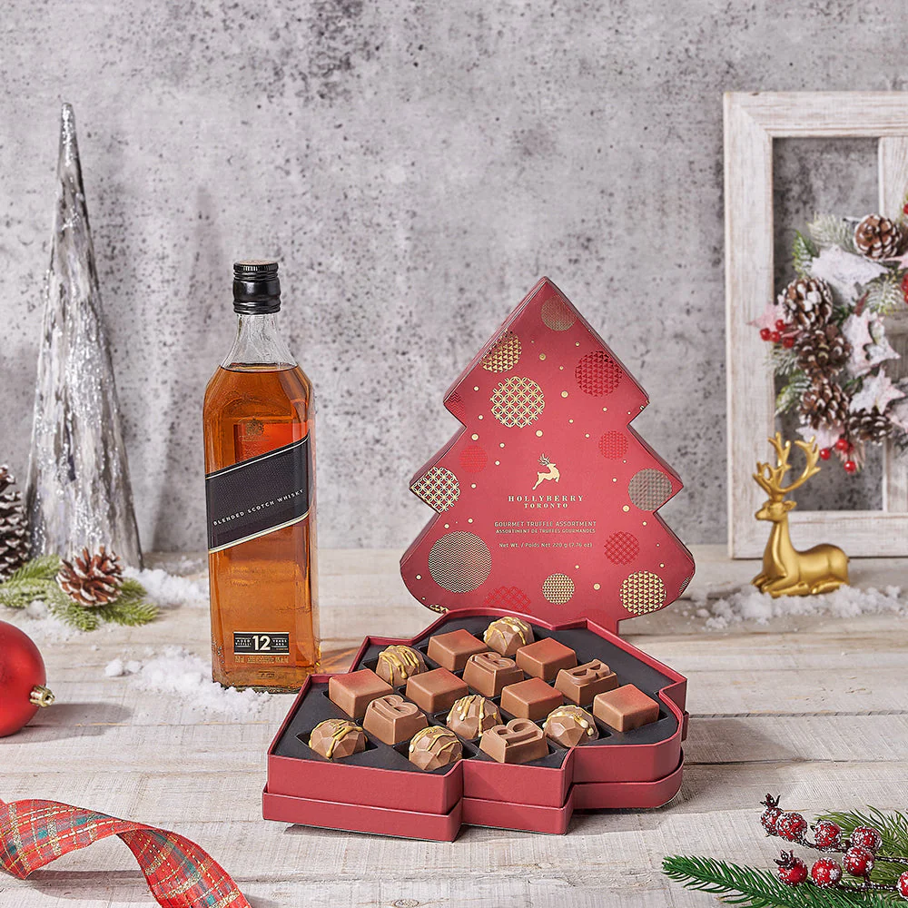 A Very Merry Chocolate Tree Liquor Gift