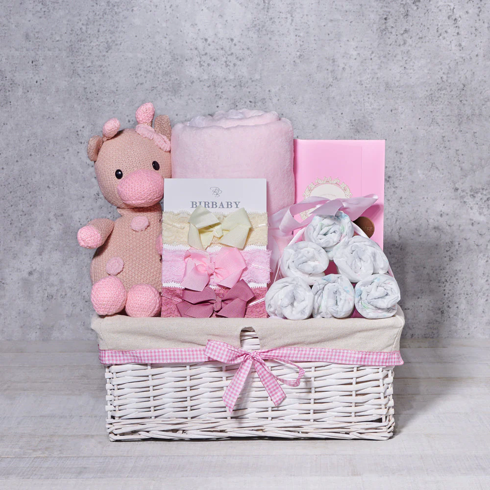 Baby Girl Giraffe Gift Basket