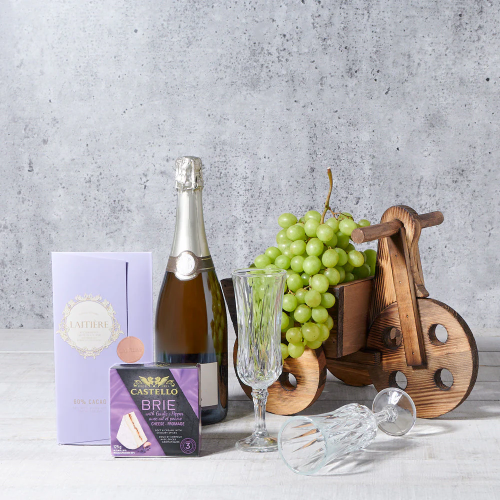 Champagne Gift with Grapes