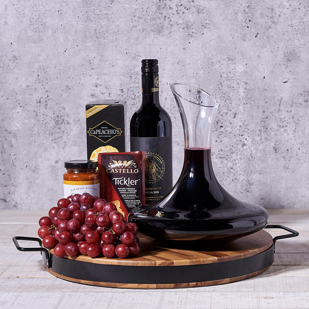 Cheese & Cracker Gift Set with Wine