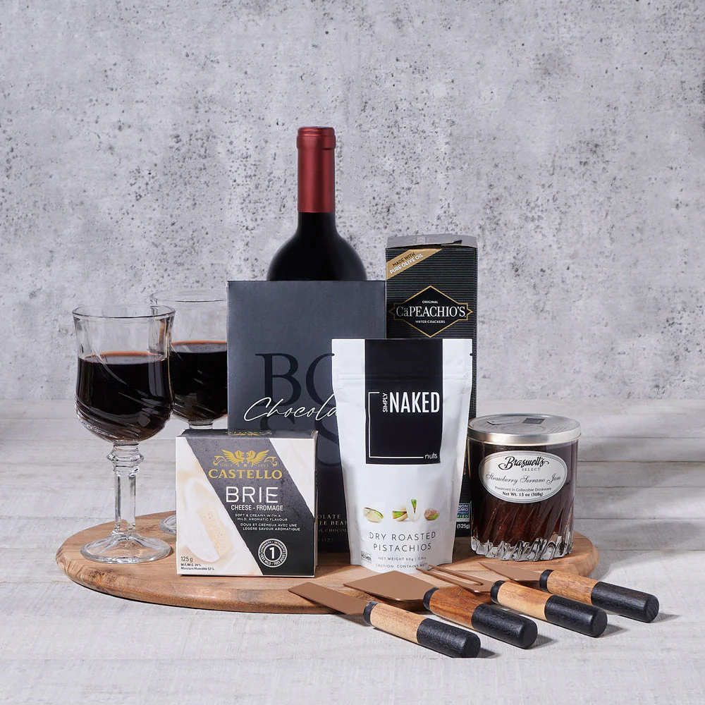 Cheeseboard & Wine Gift Basket