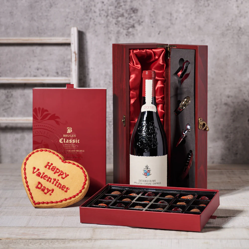 Chocolate & Wine Valentine’s Day Basket