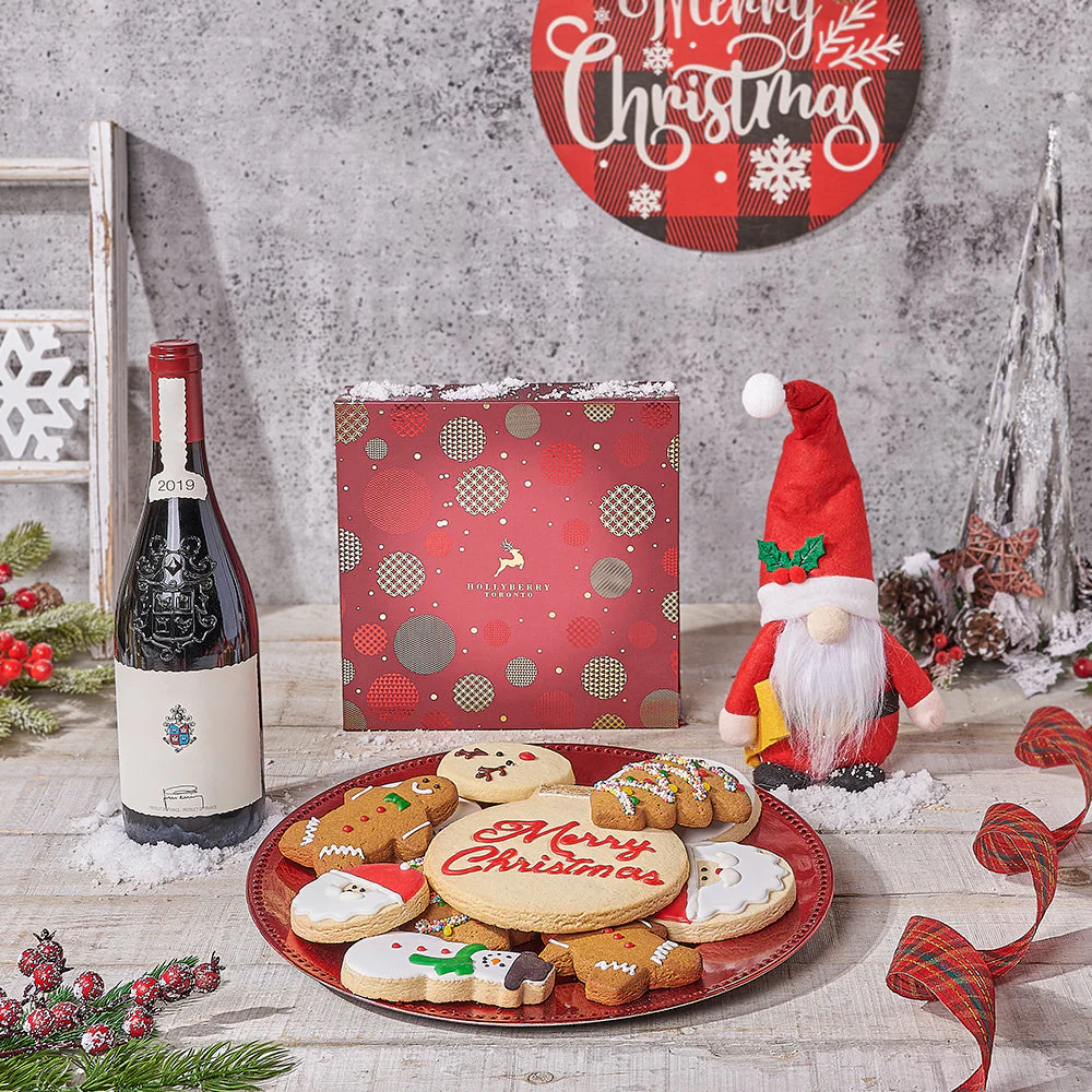 Christmas Cookie & Classic Santa Set with Wine