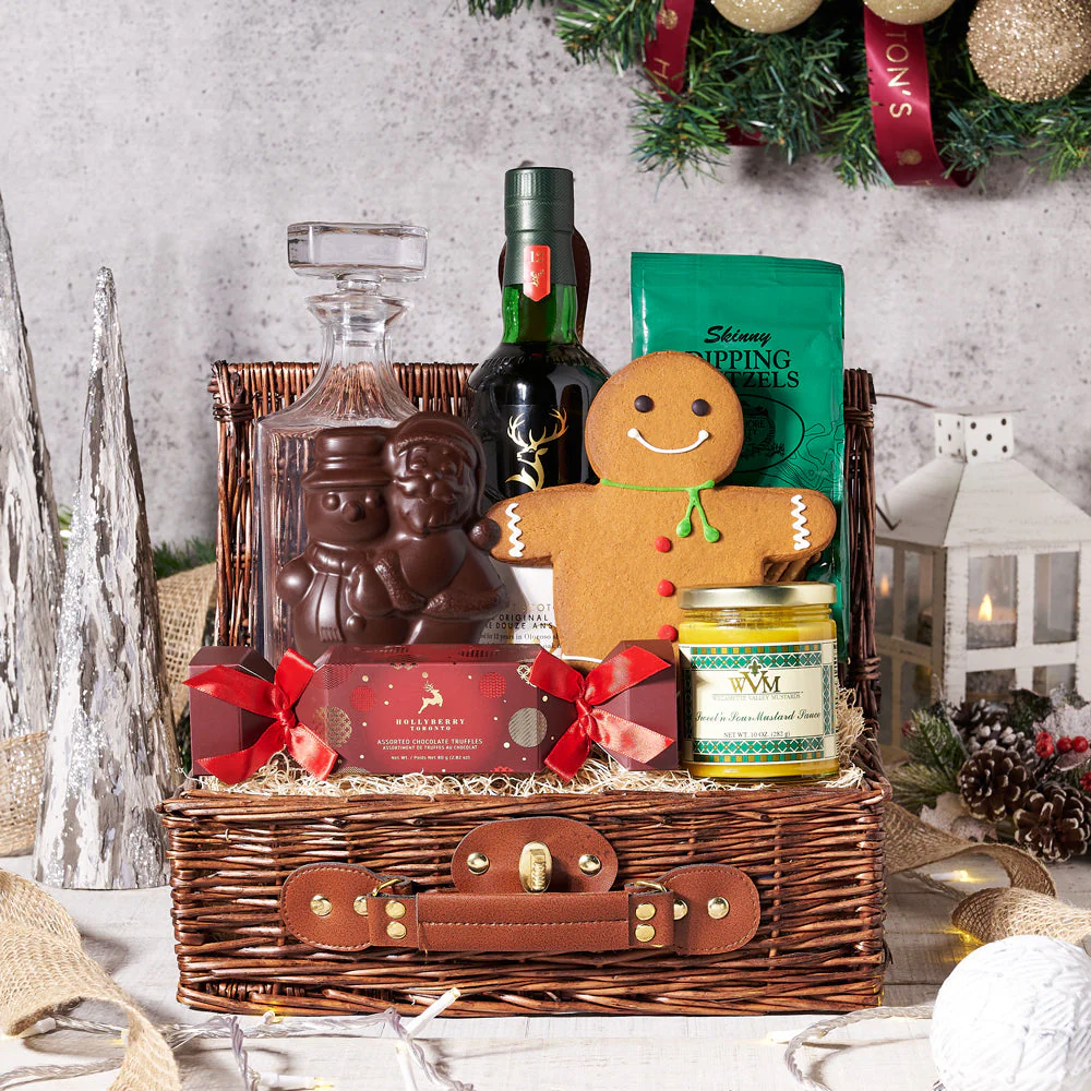 Christmas Liquor & Snack Gift Basket