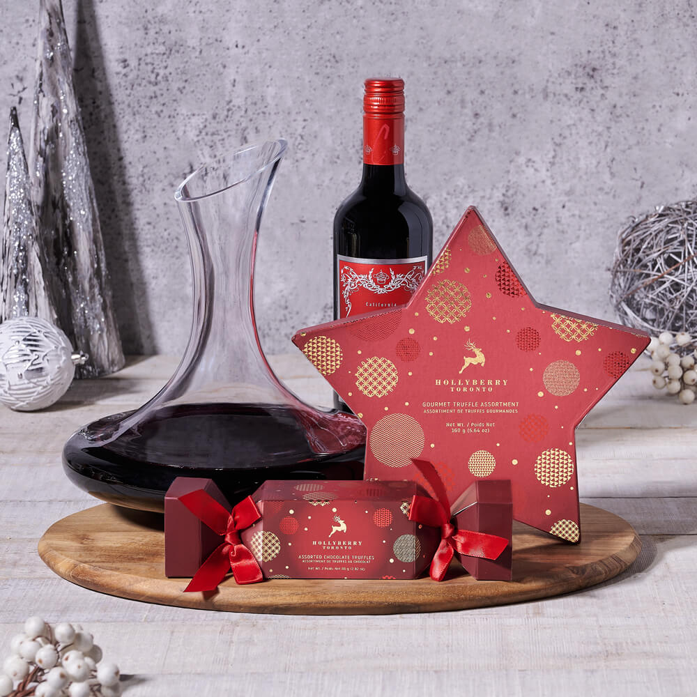 Christmas Wine & Decanter Gift Set