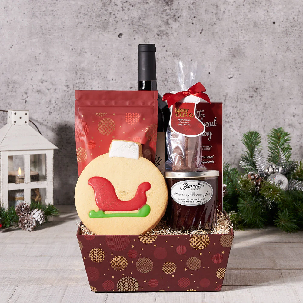Christmas Wine & Jam Basket