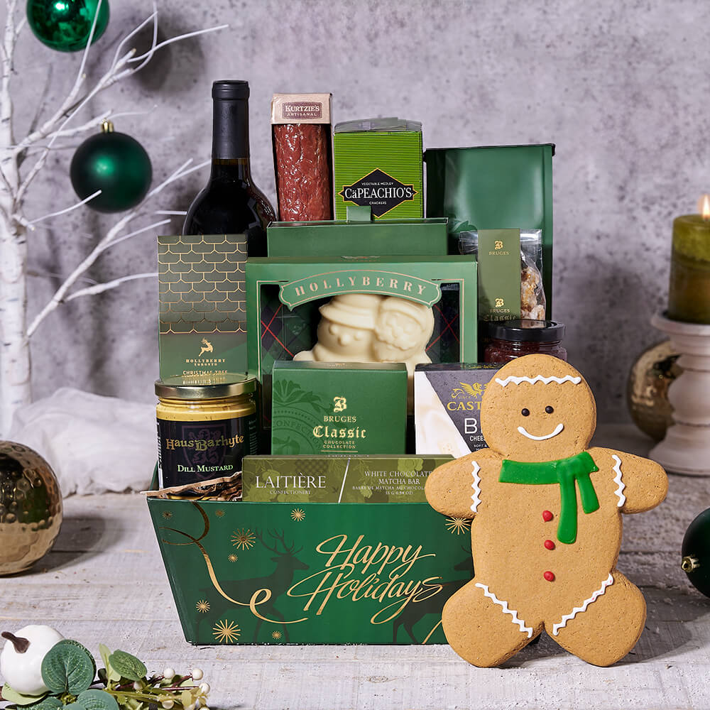 Christmas Wine & Sweet Treat Basket