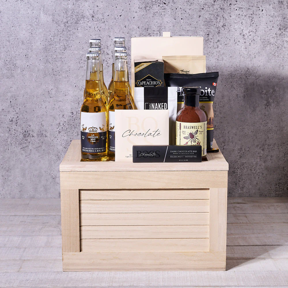 Corona Beer & Snacks Gift Basket