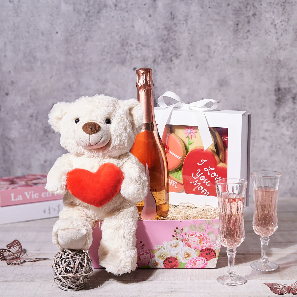 Exquisite Mother's Day Sparkling Wine & Plush Gift