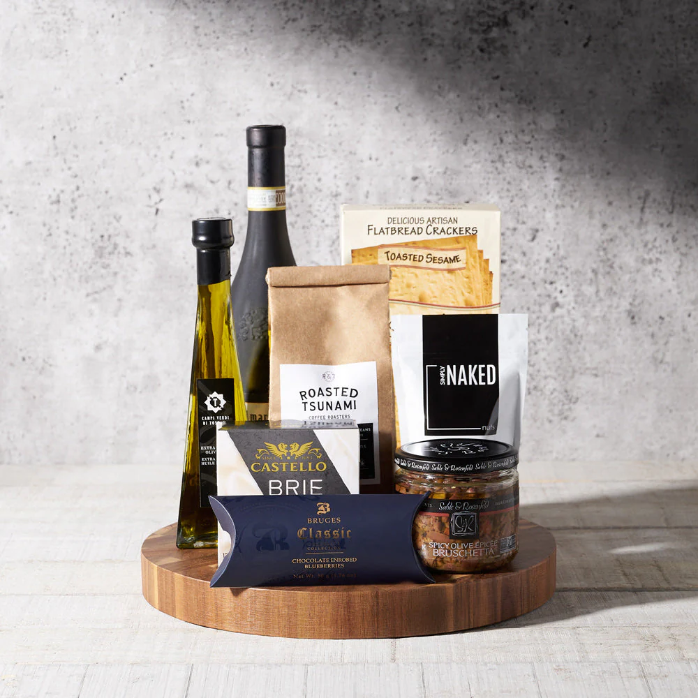 Gourmet Grandeur Wine Gift Basket