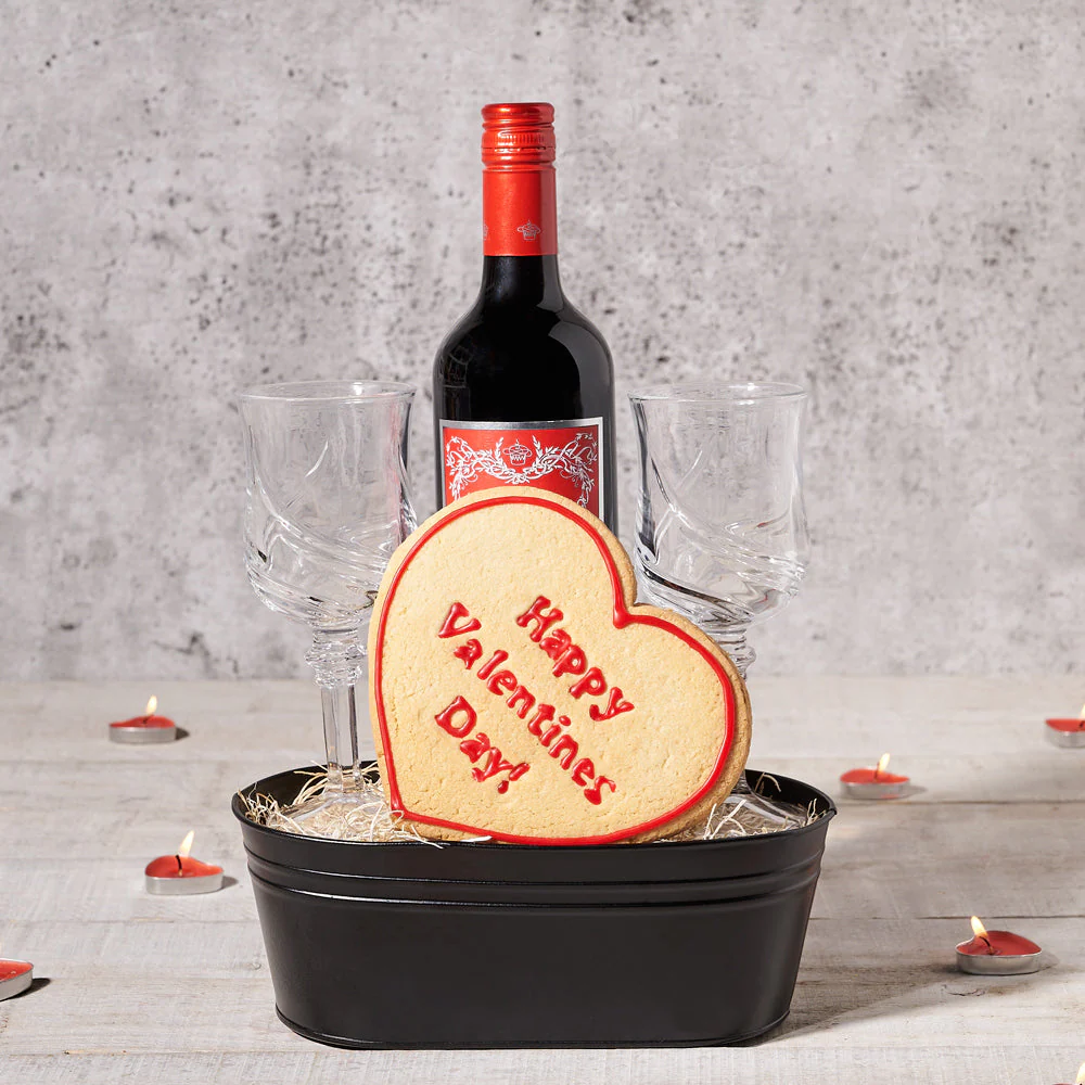 Happy Valentine’s Wine Gift Basket