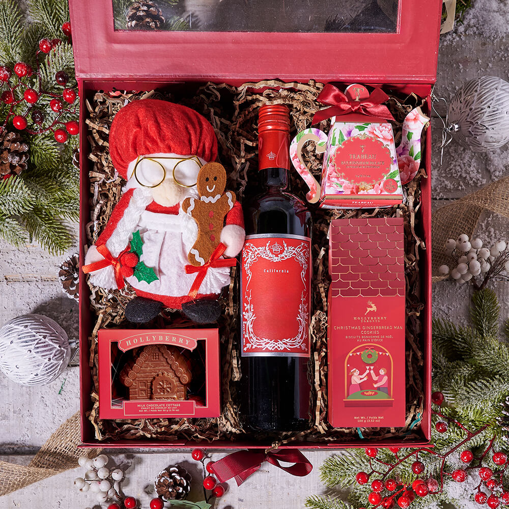 Mrs. Claus Christmas Wine & Tea Gift