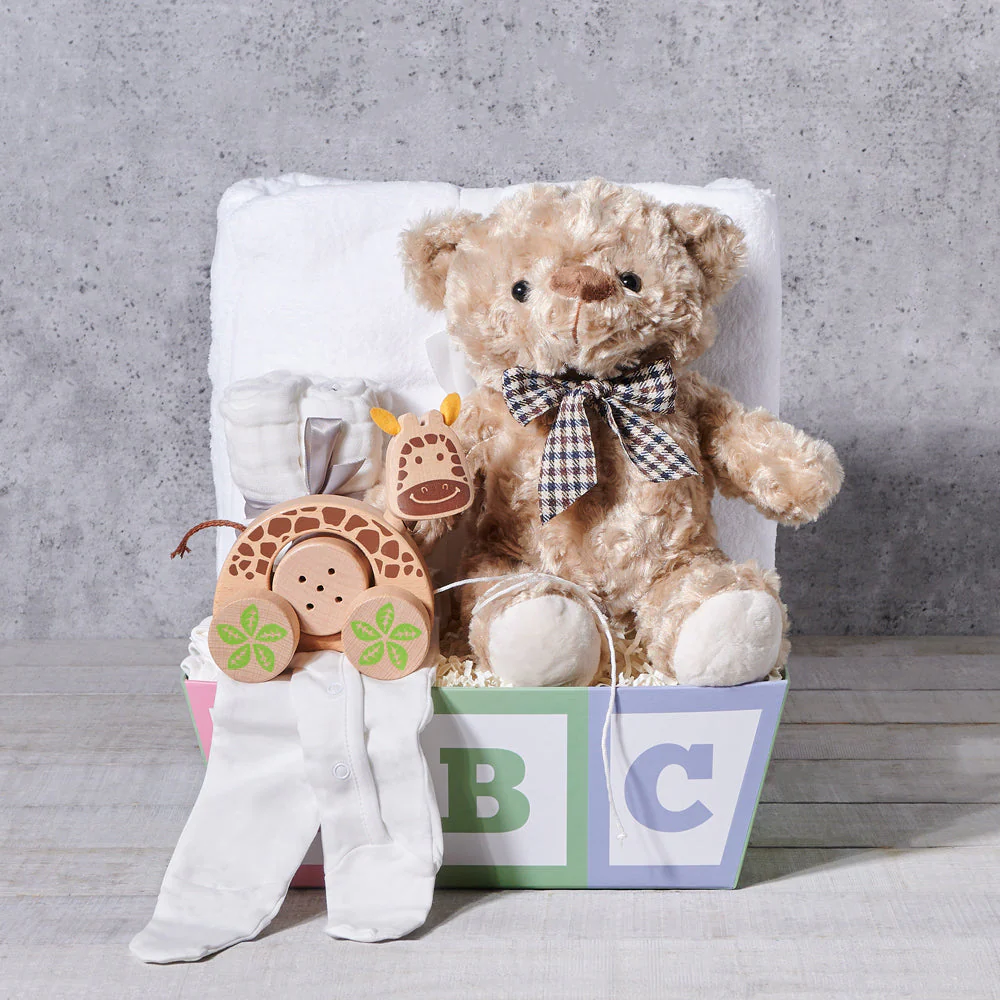 Plush Bear Toy Baby Gift Basket