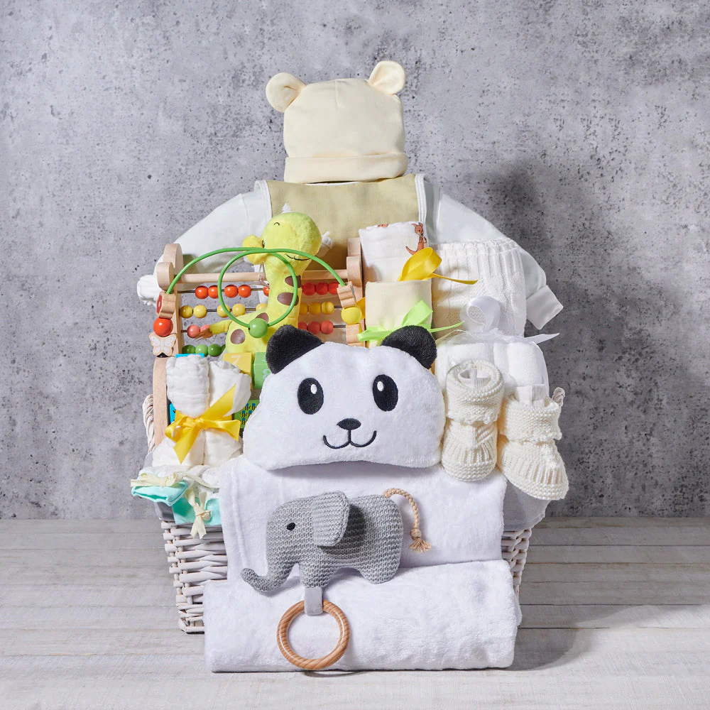 Plush Giraffe Baby Gift Basket