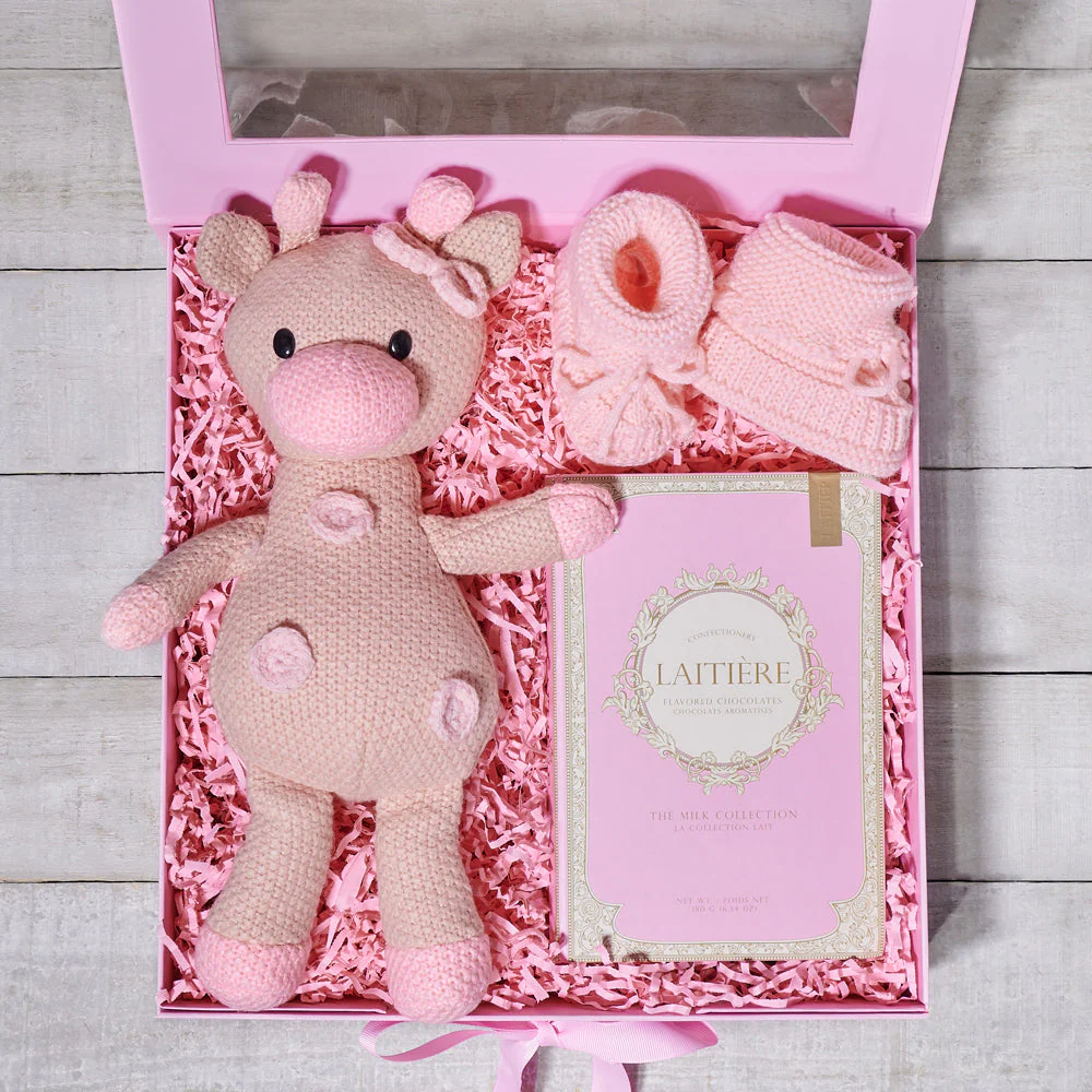 Pure Pink Giraffe Baby Girl Gift Box