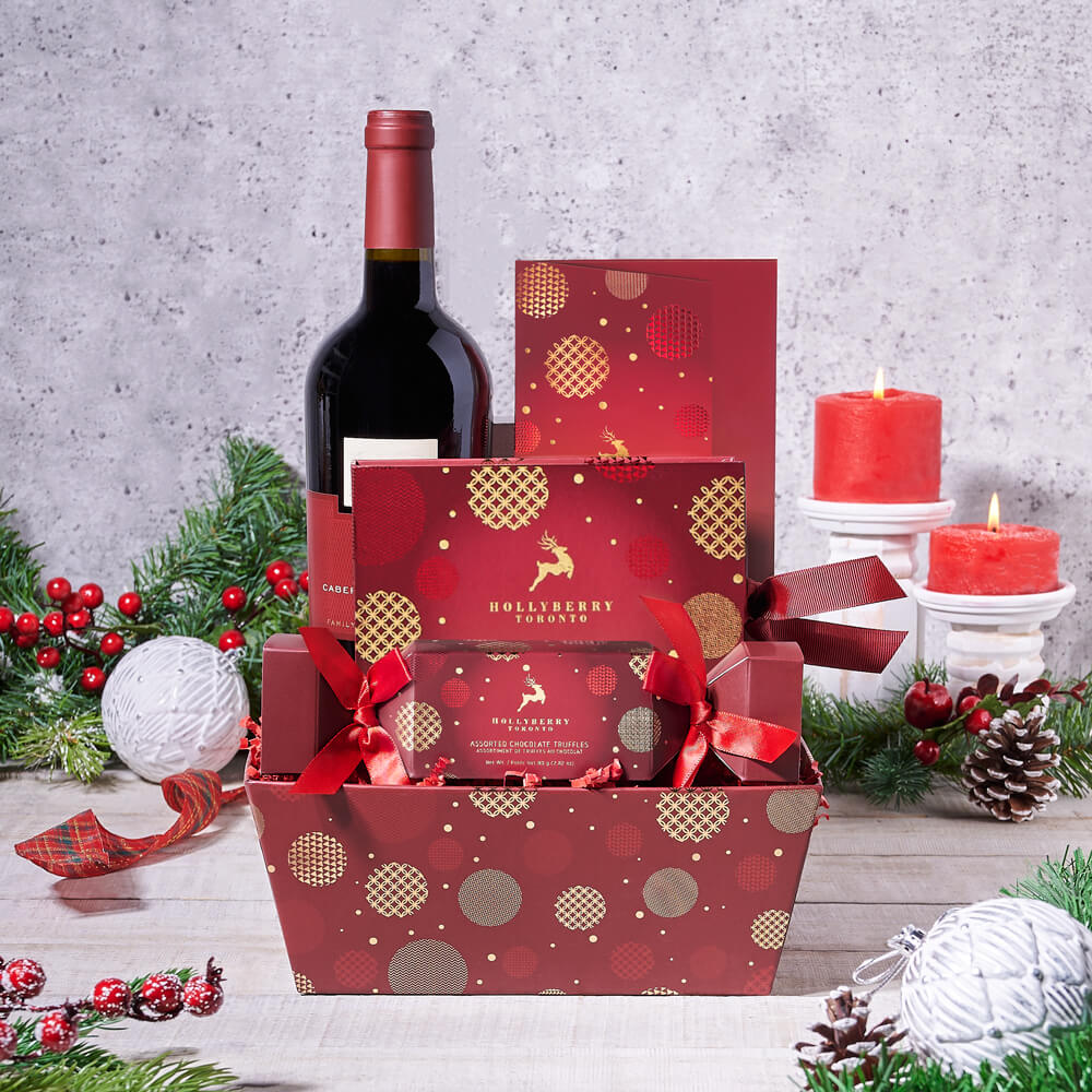 Christmas Gift Baskets with Wine