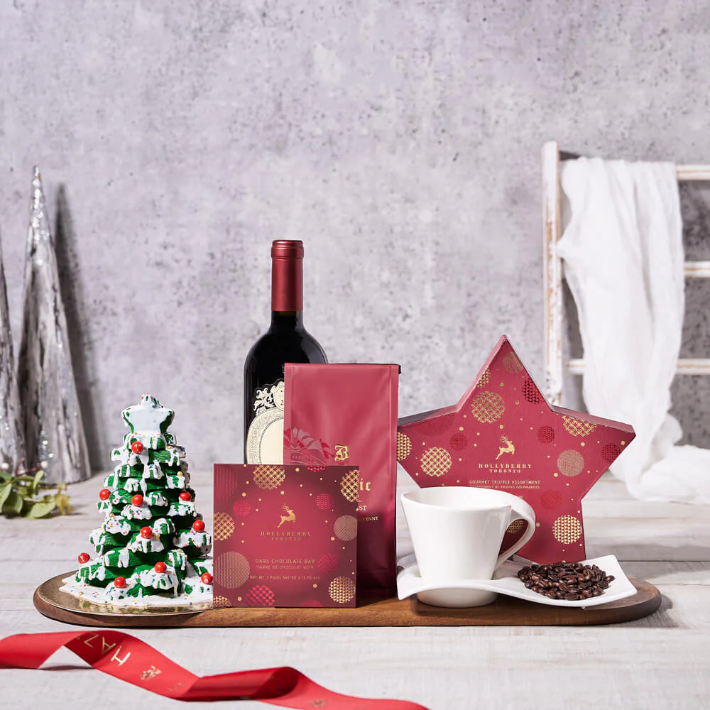 Santa’s Warm Comforts Gift Basket With Wine