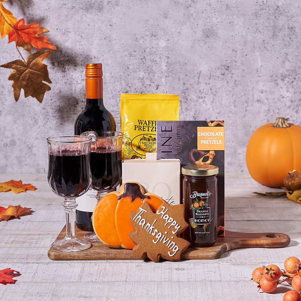 Thanksgiving Wine Tray Gift Set