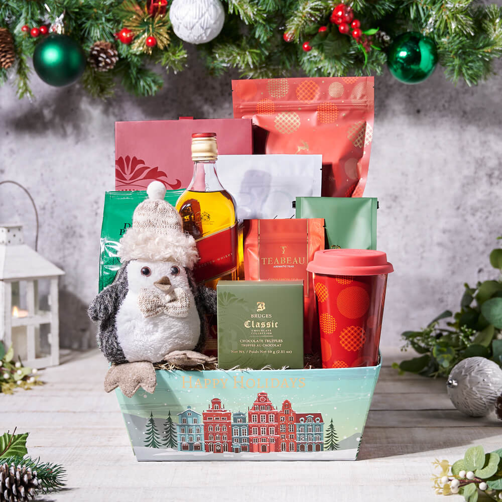 The Christmas Morning Gift Basket With Liquor