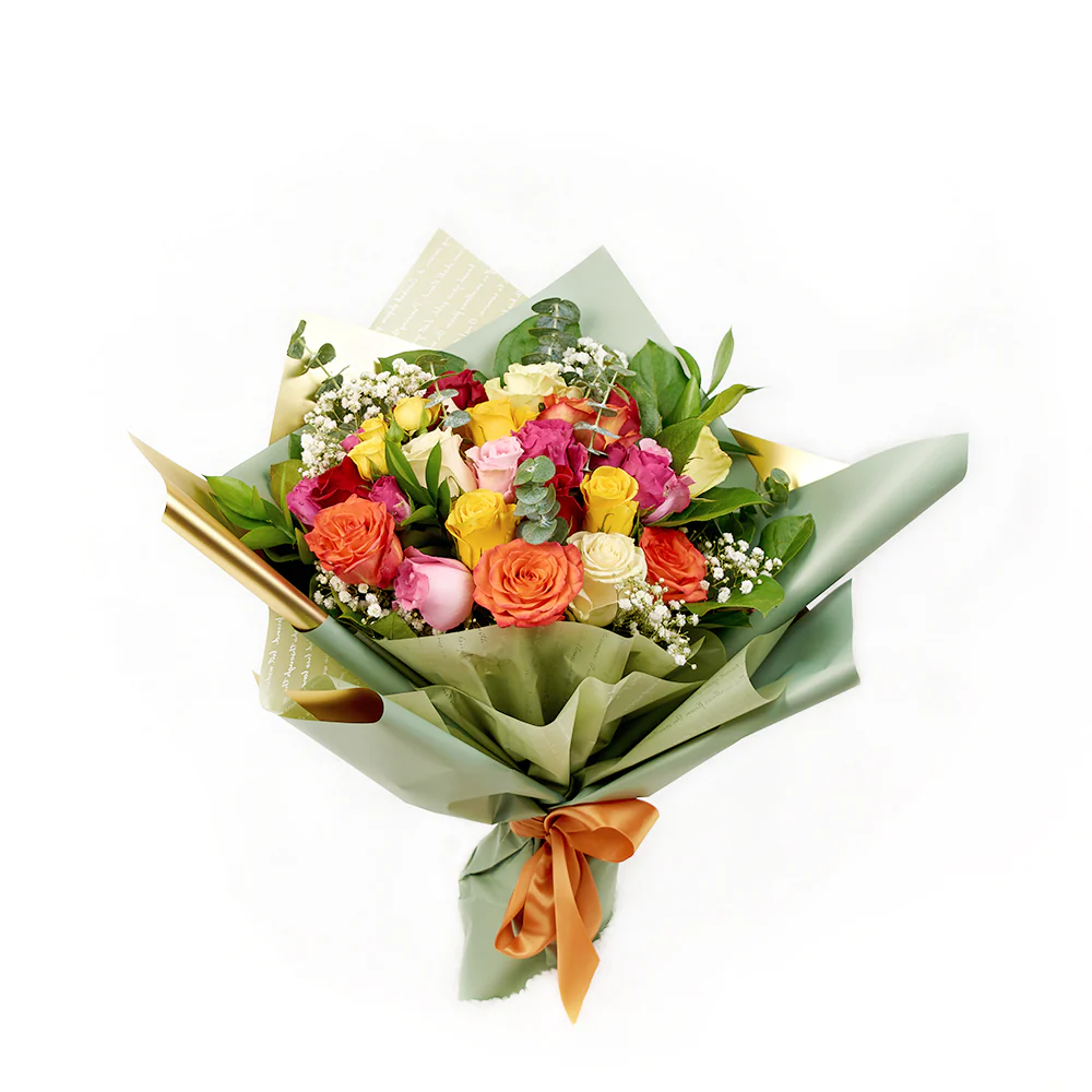 The Multi-Coloured Rose Bouquet
