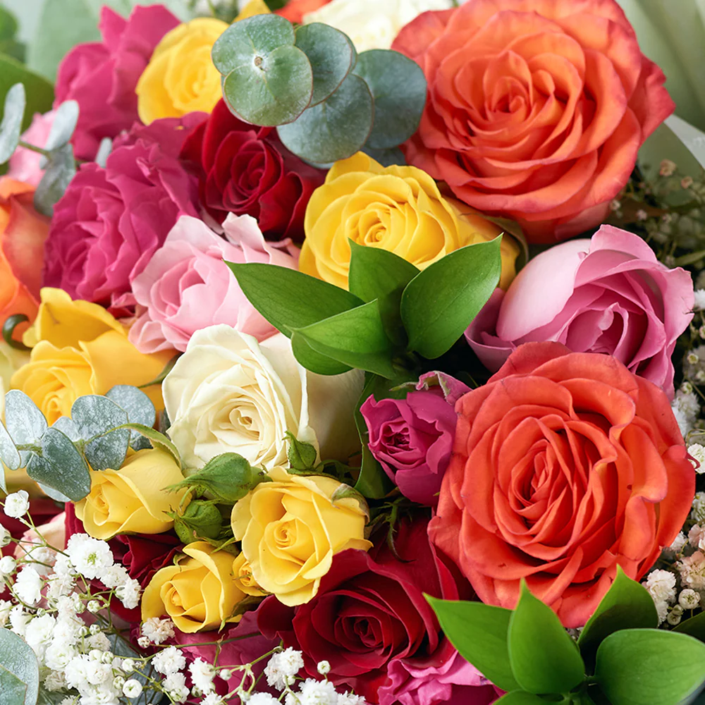 The Multi-Coloured Rose Bouquet - Image 2