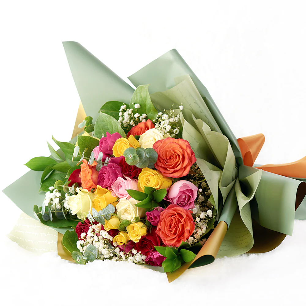 The Multi-Coloured Rose Bouquet - Image 3