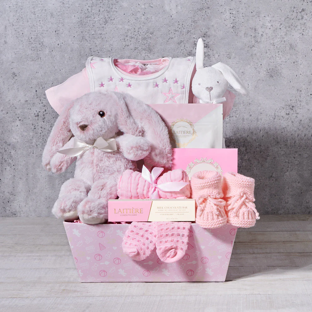 The Pink Bunny Baby Girl Gift Basket