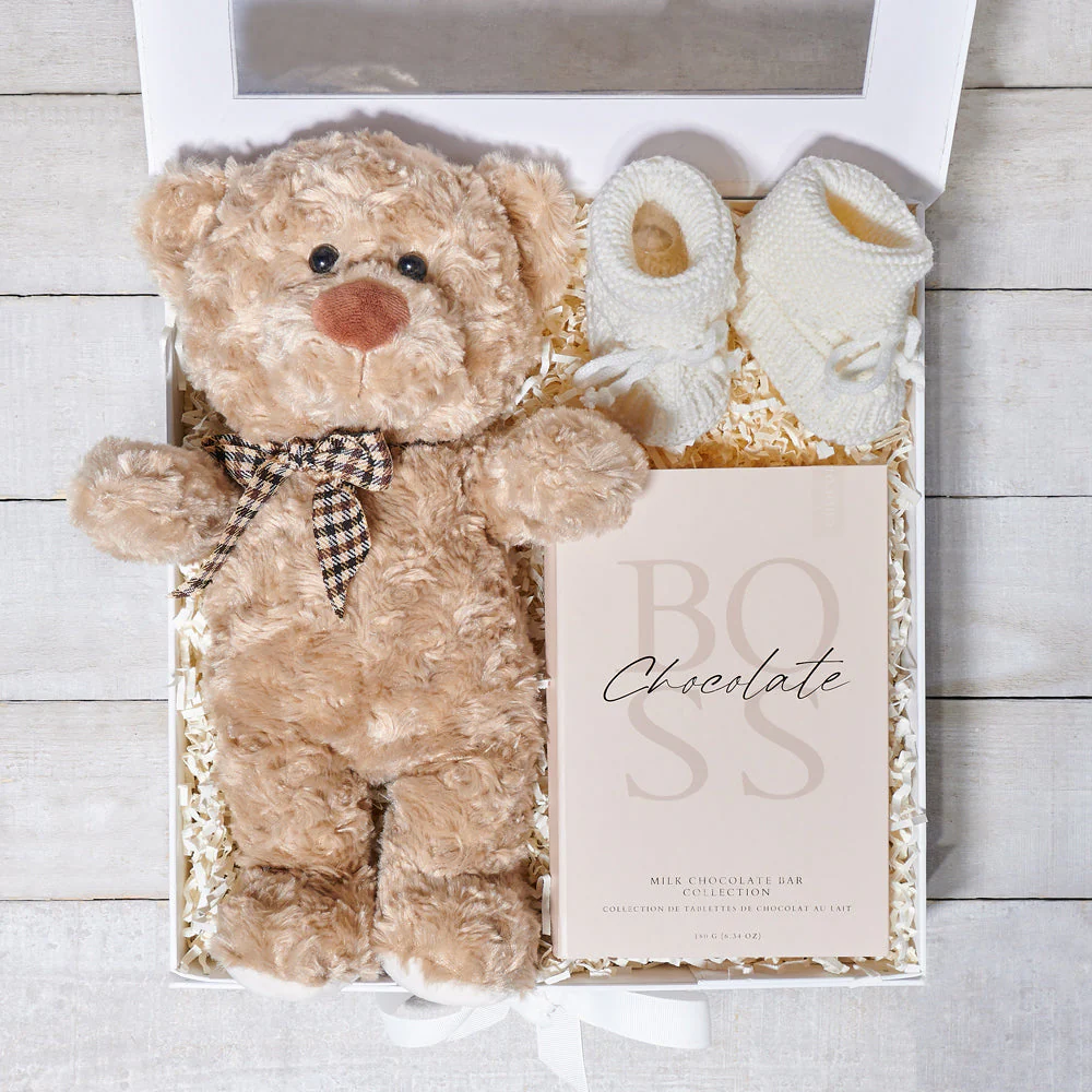 Unisex Teddy & Chocolate Baby Gift Box