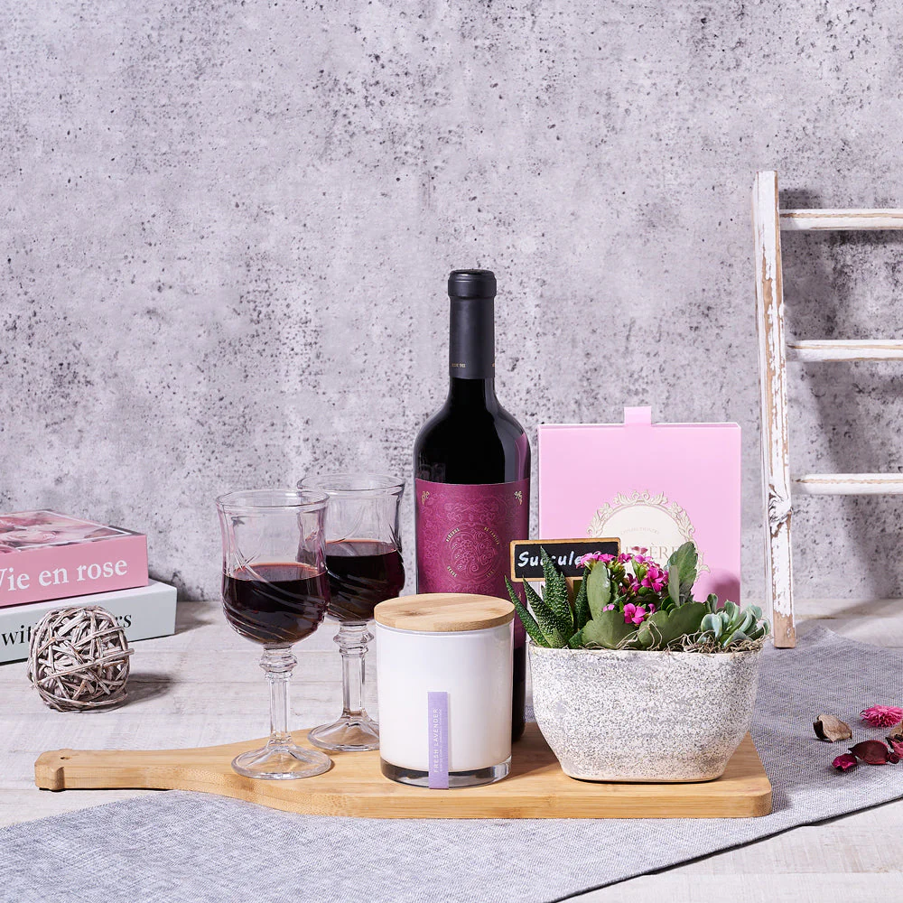 Refined Wine & Chocolate Gift Basket