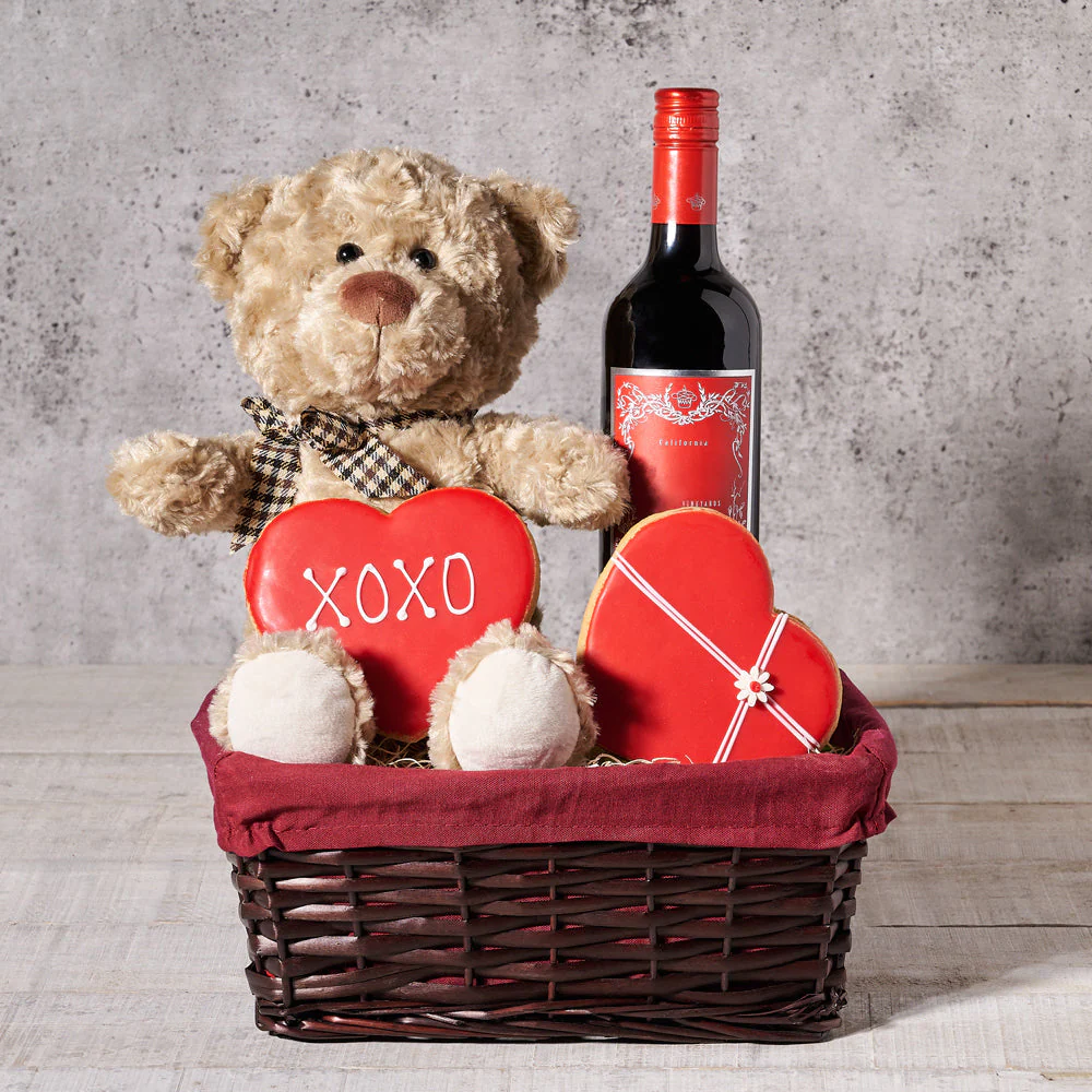 Wine & Bear Valentine’s Day Basket