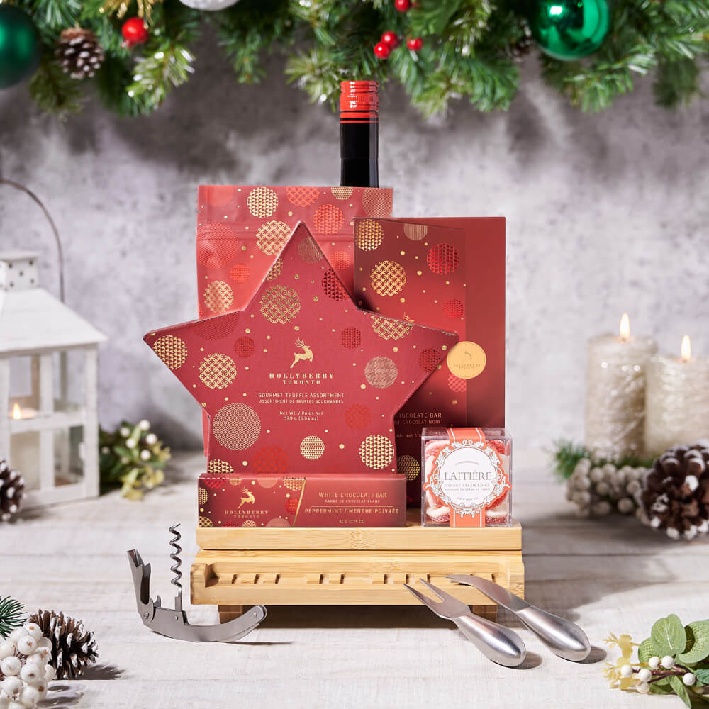 Yuletide Liquor & Snacking Gift Basket